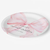 Pink Bow Sweet Sixteen Birthday Pappteller (Schrägansicht)