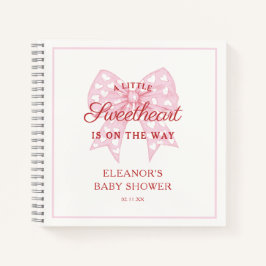 Pink Bow Sweetheart Baby Showbook Notizblock