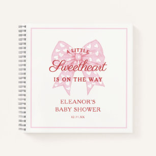 Pink Bow Sweetheart Baby Showbook Notizblock