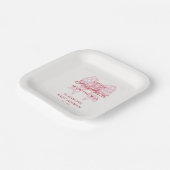 Pink Bow Sweetheart Baby Showbook Pappteller (Gewinkelt)