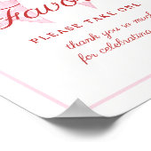 Pink Bow Sweetheart Baby Shower Favorit Schild (Ecke)