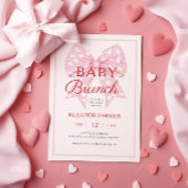 Pink Bow Sweetheart Babydusche Brunch Einladung