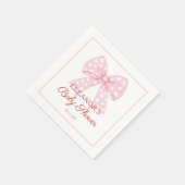 Pink Bow Sweetheart Babydusche Serviette (Ecke)