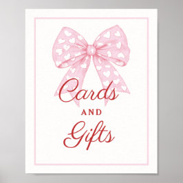 Pink Bow Sweetheart Babyduschkarten und Geschenke Poster