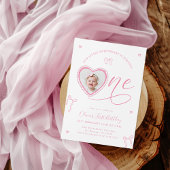 Pink Bow Sweetheart First Birthday Invitation Einladung