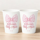 Pink Bow Sweetheart Girl Baby Dusche Pappbecher