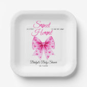PInk Bow Sweetheart girl Valentine's Baby shower Pappteller (Vorderseite)