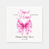 PInk Bow Sweetheart girl Valentine's Baby shower  Serviette (Vorderseite)