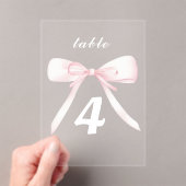 pink bow Table Numbers Acryleinladungen (Insitu (Handheld))