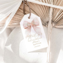 Pink Bow Taufe Vielen Dank