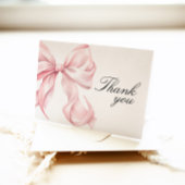 Pink Bow Thank You Card Coquette Bow Dankeskarte