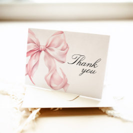 Pink Bow Thank You Card Coquette Bow Dankeskarte