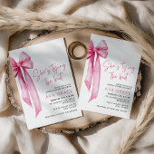 Pink Bow Theme Sie bindet das Brautparty des Knote Einladung