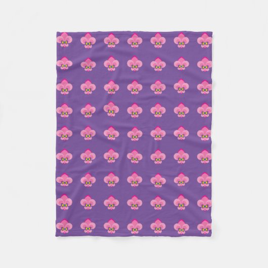 Pink Bow-Tied Lilie Muster Fleecedecke (Vorderseite)