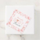 Pink Bow Toile de Jouy Floral Baby Dusche Geschenkanhänger (Beispiel)