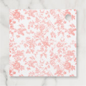 Pink Bow Toile de Jouy Floral Baby Dusche Geschenkanhänger (Rückseite)