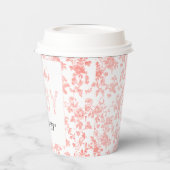 Pink Bow Toile de Jouy Floral Baby Dusche Pappbecher (Links)