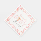 Pink Bow Toile de Jouy Floral Baby Dusche Serviette (Ecke)