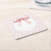 Pink Bow Toile Girl Babydusche Teller Rechteckiger Pappuntersetzer (angewinkelt)