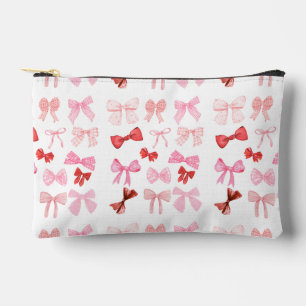 Pink Bow Toilettenbeutel   Niedlich Girly Ribbon R Zubehörtasche