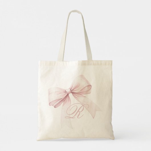 Pink Bow Tote Bag Tragetasche (Rückseite)