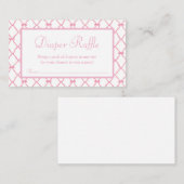 Pink Bow Trellis Babydusche Windelwaschkarte Visitenkarte (Vorne/Hinten)