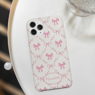 Pink Bow Trellis Coquette Pattern Case-Mate iPhone Hülle