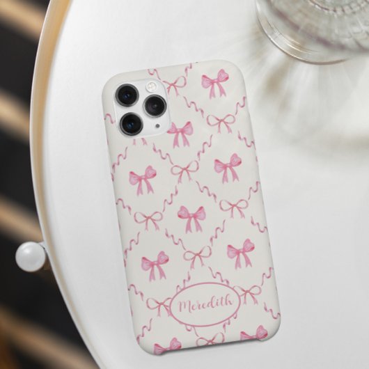 Pink Bow Trellis Coquette Pattern Case-Mate iPhone Hülle