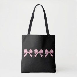 Pink Bow Trio Cute Coquette Ästhetik T-Shirt Tasche
