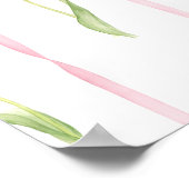 Pink Bow Tulip Pattern Coquette Girl Wall Poster (Ecke)