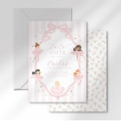 Pink Bow Tutu Cute Ballerina Birthday Invitation Einladung