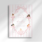 Pink Bow Tutu Cute Ballerina Birthday Invitation Einladung