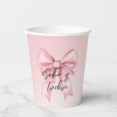 Pink Bow Twelve Birthday Pappbecher (Vorderseite)