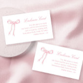 Pink Bow Tying The Knot Bridal Shower Custom Begleitkarte