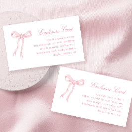 Pink Bow Tying The Knot Bridal Shower Custom Begleitkarte