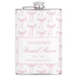 Pink Bow Tying The Knot Bridal Shower Favors Flachmann