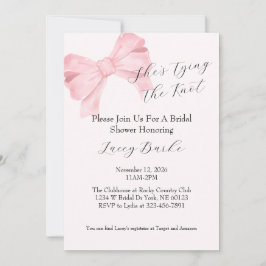 Pink Bow Tying the Knot Bridal Shower Invitation - Einladung