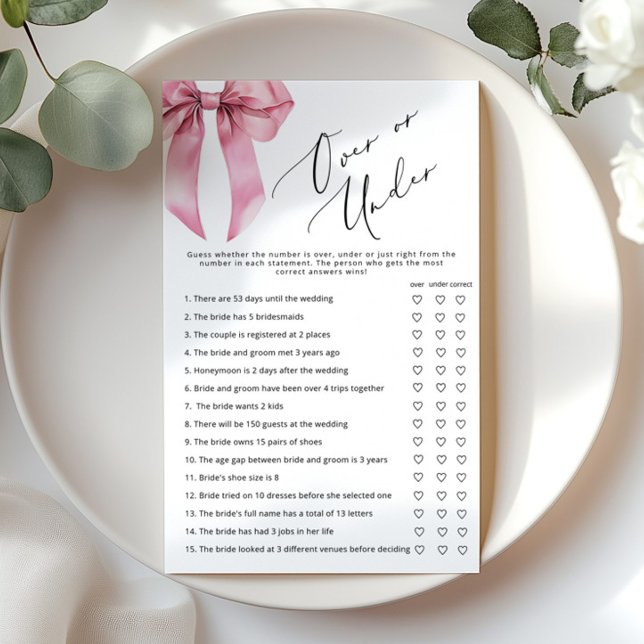 Pink Bow über oder unter Brautparty (Von Creator hochgeladen)