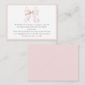 Pink Bow Umschließkarte Begleitkarte (Vorne/Hinten)