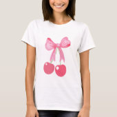 Pink Bow und Cherries, Coquetsche T-Shirt (Vorderseite)