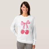 Pink Bow und Cherries, Coquetsche T-Shirt (Vorne ganz)