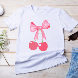 Pink Bow und Cherries, Coquetsche T-Shirt
