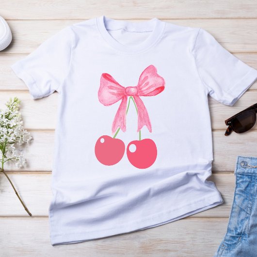 Pink Bow und Cherries, Coquetsche T-Shirt