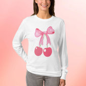 Pink Bow und Cherries, Coquetsche T-Shirt