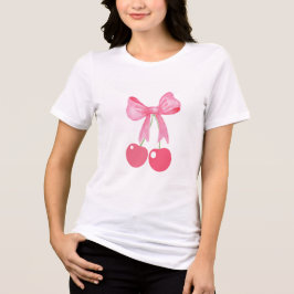 Pink Bow und Cherries, Coquette Tri-Blend Shirt
