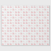 Pink Bow und Cherry Personalisierter Name eines be Geschenkpapier (Flach)