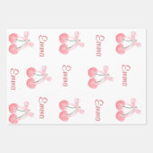 Pink Bow und Cherry Personalisierter Name eines be Geschenkpapier Set (Vorderseite 3)