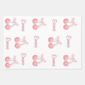 Pink Bow und Cherry Personalisierter Name eines be Geschenkpapier Set (Vorderseite 2)