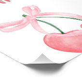 Pink Bow und Cherry Personalisierter Name eines be Poster (Ecke)