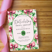 Pink Bow und Clover St Patrick's Day Brautparty Einladung